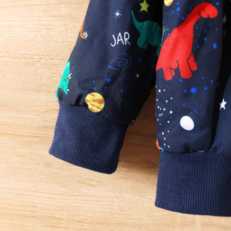 Poiste beebi pikkade varrukatega kapuutsiga dinosaurusemustriga ülikond sügis- ja talvel laste mantel, piiriülene lasteriided