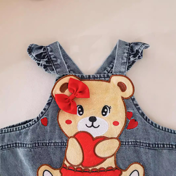 Φθινοπωρινό Νέο Cubs Χαριτωμένη Κούκλα με Στάμπα για Κορίτσια με Τζιν