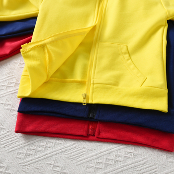 Φθινόπωρο 2024 Ανδρικό Μικρό και Μεσαίου Μεγέθους Παιδικό Αθλητικό Ρούχο Αναψυχής Μονόχρωμο Πουλόβερ με Κουκούλα και Φερμουάρ Τρίχρωμο Μικτό Σετ Τριών Τεμαχίων