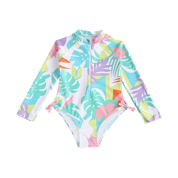 Ολόσωμο μαγιό διασυνοριακής εφαρμογής 2025 Μακρυμάνικο, νέο ολόσωμο μαγιό για κορίτσια, παιδικό μαγιό διακοπών για μικρά και μεσαία παιδιά, για κορίτσια