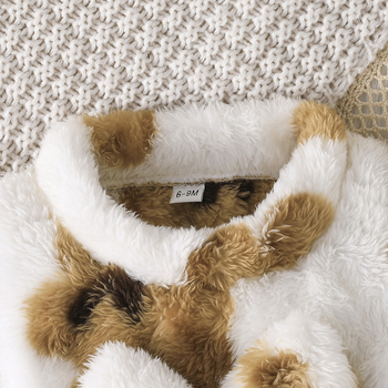 Φθινόπωρο και χειμώνας 2024 για νέο κορίτσι, χειμωνιάτικο, χαριτωμένο αρκουδάκι, βελούδινο φόρεμα με μακριά μανίκια για μωρά