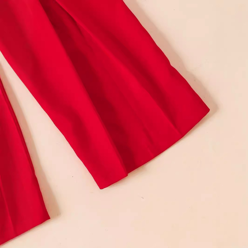 2024. aasta piiriülesed uued Prantsuse 3-10-aastased tüdrukud kannavad punast volangidega kõrgekvaliteedilist kombinesooni tehase väljamüügist