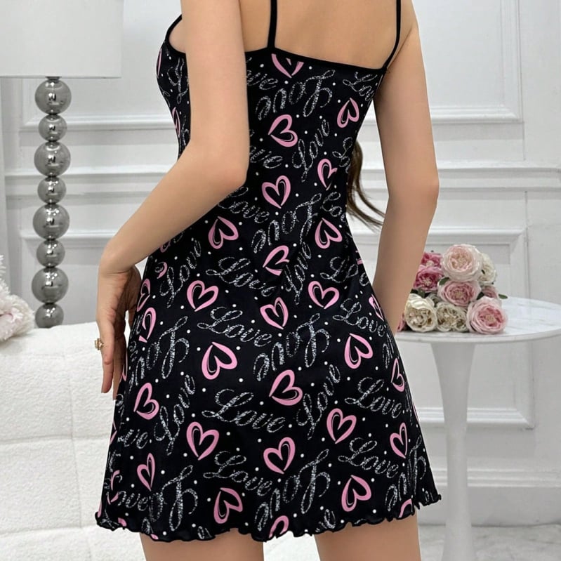 Határokon átnyúló Amazon Európa és az Egyesült Államok legkelendőbb nyári új tejselyem teljes mintás angol szerelmes fa fülbevaló hálóing