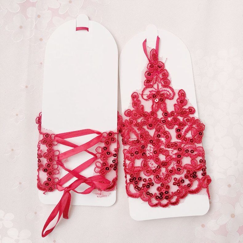 Vaikiškos vestuvinės pirštinės su gėlėmis, vaikiška vestuvinė suknelė, šokių spektaklis, trumpi pirštai, balti, blizgantys, raudoni, nėrinių aksesuarai