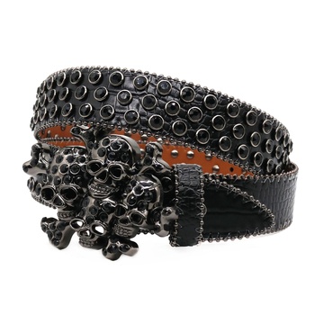 Europietiško ir amerikietiško dizainerio stiliaus kaukolės inkrustuotas kalnų krištolinis diržas, y2k prabangus pankroko mados stiliaus kalnų krištolinis diržas