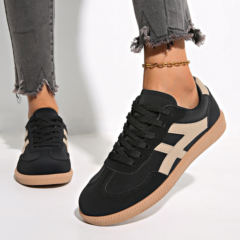 Užsienio prekybos europietiško dydžio nauji moteriški retro vokiški treniruočių bateliai apvaliomis nosimis, spalvos juostelėmis, suvarstomi, spalvą atitinkantys plokščiapadžiai bateliai „Forrest Gump“ moterims