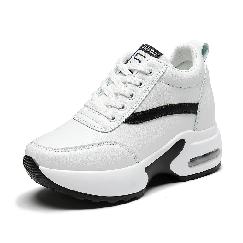 8 cm vidinis aukštis didinantis moteriškas batas odinis sportinis mažas baltas batas moteriškas mažas ūgis didinantis batas 42 jardų plius dydis batai su pripučiama pagalve banguoti batai