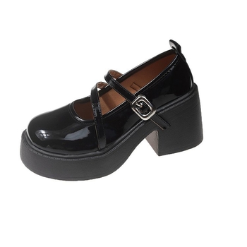 Γυναικεία παπούτσια Mary Jane για άνοιξη και φθινόπωρο 2024, μοντέρνα, με στρογγυλό κεφάλι και χοντρό κάτω μέρος, αγκράφα, ζώνη, χοντρό τακούνι, χονδρικής