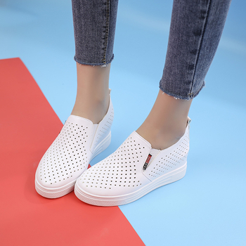 Letné duté trendy dámske topánky, priedušné biele topánky, univerzálne nazúvacie topánky, ležérne pohodlné, odolné proti opotrebovaniu, mokasíny