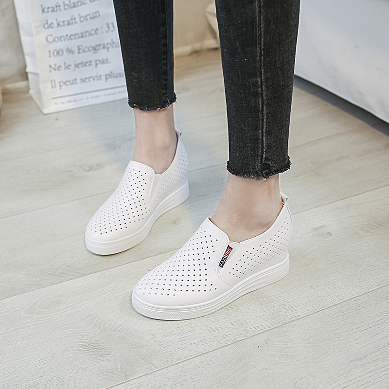 Letné duté trendy dámske topánky, priedušné biele topánky, univerzálne nazúvacie topánky, ležérne pohodlné, odolné proti opotrebovaniu, mokasíny