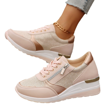 Διασυνοριακό εξωτερικό εμπόριο plus size γυναικεία παπούτσια με πλατφόρμα και φερμουάρ στην πλαϊνή πλευρά της Ευρώπης και των Ηνωμένων Πολιτειών, άνοιξη και φθινόπωρο, νέα άνετα αθλητικά παπούτσια με μαλακό πάτο