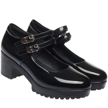 Topánky na prehliadku modeliek Cheongsam, čierne topánky na platforme s vysokým podpätkom, kožené topánky pre matky stredného a staršieho veku, etiketa, dámske topánky