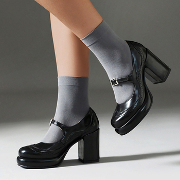 Παπούτσια εξωτερικού εμπορίου με χοντρή σόλα 43 ιντσών Amazon 2024 Νέα ψηλοτάκουνα παπούτσια Mary Jane Μονά παπούτσια με χοντρά μεγάλα παπούτσια με δαντέλα Burned 33 γυναικών