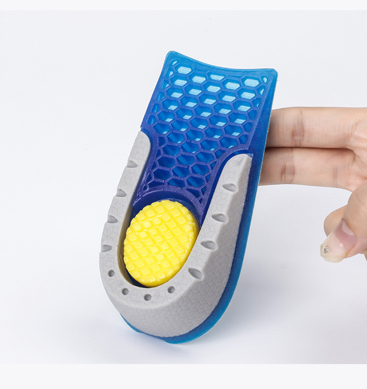 TPE-st kõrgendav poolpadi meestele ja naistele pehme ja mugav sportlik nähtamatu kärgstruktuuriga elastne, mitte väsinud jalga kõrgendav sisetald