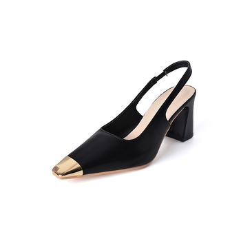 Γυναικεία Παπούτσια Άνοιξη και Καλοκαίρι 2023 Νέα Κορεάτικα Ψηλοτάκουνα Παπούτσια με Χοντρό Τακούνι και Μύτες, Γυναικεία Παπούτσια με Ρηχό Στόμα και Πίσω Στόμα, Μονής Επίστρωσης