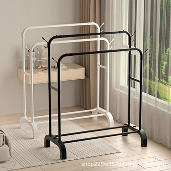 Ράφι ρούχων επιδαπέδια με παπουτσοθήκη, απλή απλώστρα ρούχων για μπαλκόνι, αποθήκευση υπνοδωματίου, ράβδος στεγνώματος ρούχων για εσωτερικό χώρο, κρεμάστρα ρούχων