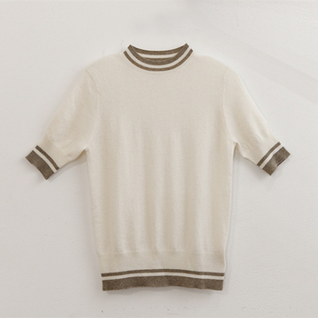 2022 Skorá jar Nový elegantný jednoduchý ležérny univerzálny sveter s polovičnými rukávmi, farebne zladený, dámsky sveter, základná košeľa, trendy