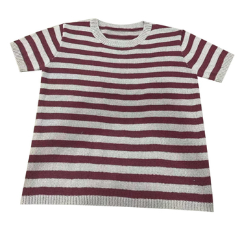 Európa a Spojené štáty americké cezhraničný Amazon nový módny krátky rukáv pruhovaný sveter sveter top