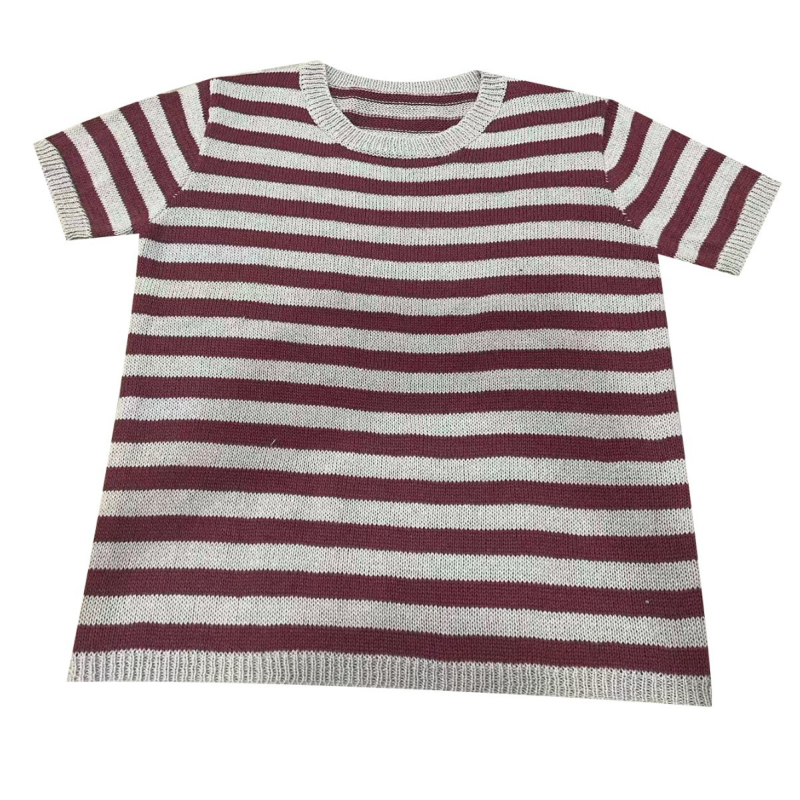 Európa a Spojené štáty americké cezhraničný Amazon nový módny krátky rukáv pruhovaný sveter sveter top