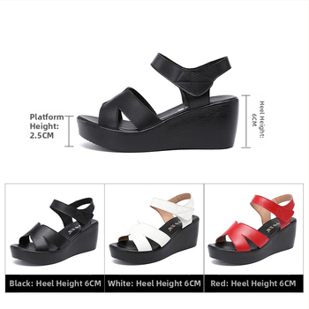 Γυναικεία σανδάλια με velcro, καλοκαίρι 2024, νέα πλατφόρμα με μεσαίο τακούνι, πλατφόρμα, όλα τα μεγέθη για μεγάλα μεγέθη, με ψηλοτάκουνα πέδιλα