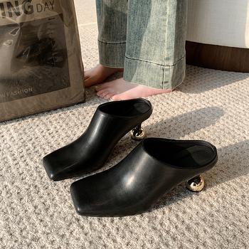 Εξωτερικό εμπόριο Ευρώπης και Ηνωμένων Πολιτειών παπούτσια plus size χονδρικής 2025 άνοιξη και καλοκαίρι νέα σανδάλια και παντόφλες με ψηλό τακούνι Muller Baotou γυναικών