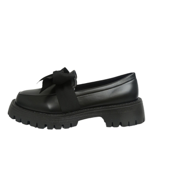 Jesenné mokasíny s hrubou podrážkou, japonskou mašľou a okrúhlou špičkou, matné, univerzálne, ležérne nazúvacie topánky