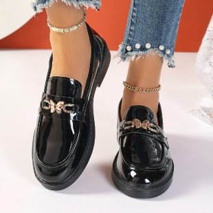 Nauji, japoniški, plius dydžio, britiško stiliaus, odiniai moteriški bateliai, 2024 m. rudens nauji, japoniški JK stori, užsegami, prancūziški mokasinai.