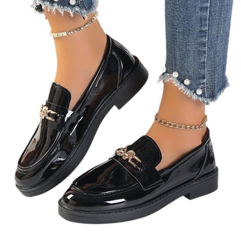 Γυναικεία δερμάτινα παπούτσια βρετανικού στιλ, μεγάλα μεγέθη, Φθινόπωρο 2024, Νέα ιαπωνικά JK χοντρά γαλλικά μοκασίνια με slip-on