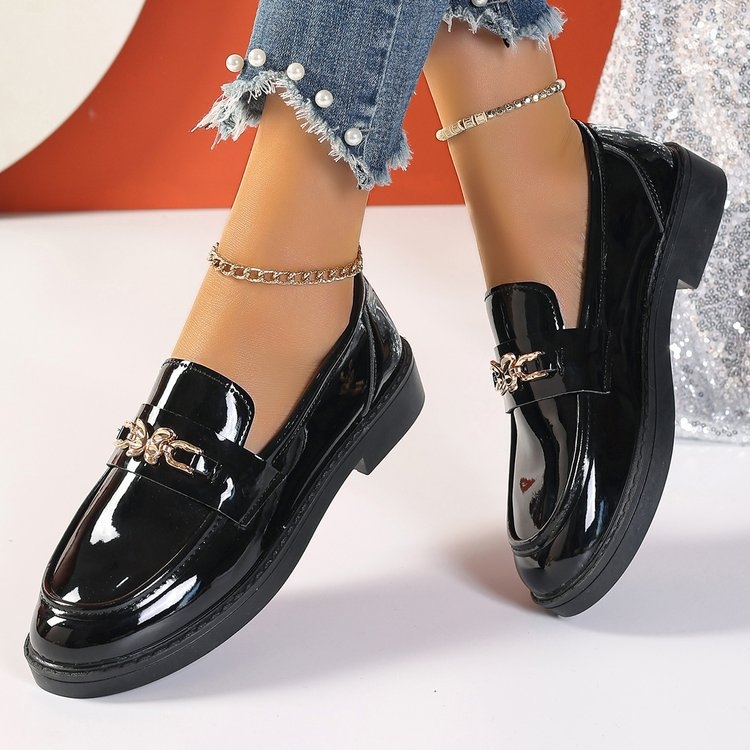 Nauji, japoniški, plius dydžio, britiško stiliaus, odiniai moteriški bateliai, 2024 m. rudens nauji, japoniški JK stori, užsegami, prancūziški mokasinai.