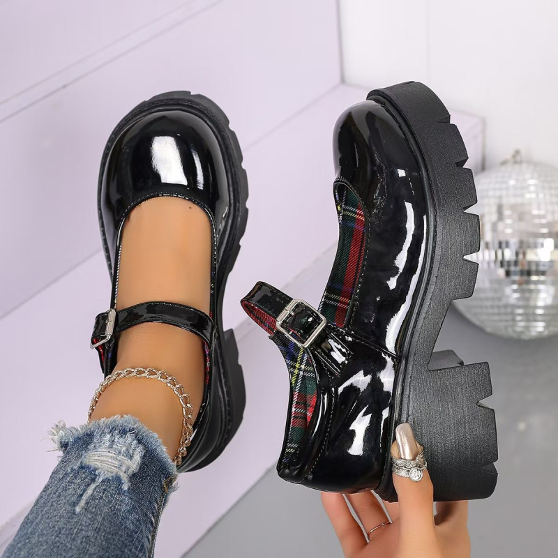 2025. aasta kevadised pluss-suuruses Mary Jane naiste kingad, paksu kontsaga, platvormiga, Jk vormiriietusega ühesugused kingad, kõrged kontsad, naiste retro inglise keel