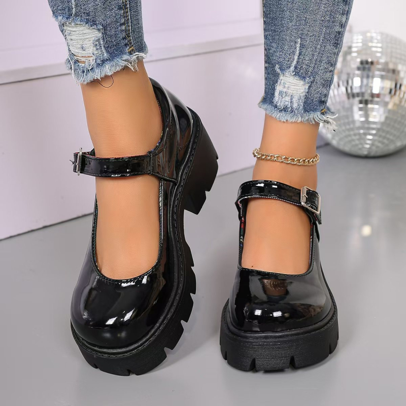 2025. aasta kevadised pluss-suuruses Mary Jane naiste kingad, paksu kontsaga, platvormiga, Jk vormiriietusega ühesugused kingad, kõrged kontsad, naiste retro inglise keel