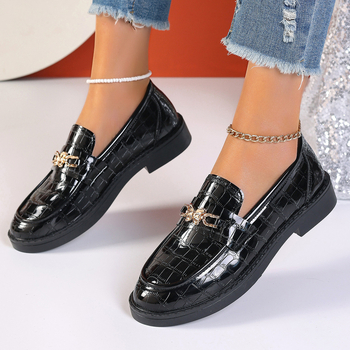 Dámske mokasíny, jarné nové ležérne dámske jednovrstvové topánky, univerzálne vysokoškolské ploché nazúvacie kožené topánky v britskom štýle