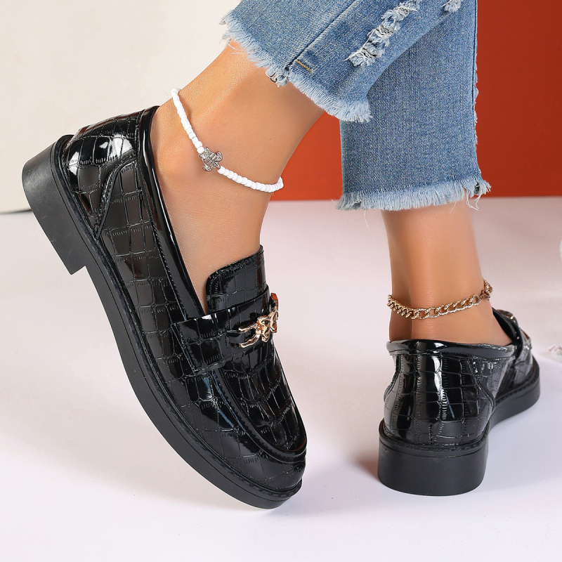 Dámske mokasíny, jarné nové ležérne dámske jednovrstvové topánky, univerzálne vysokoškolské ploché nazúvacie kožené topánky v britskom štýle