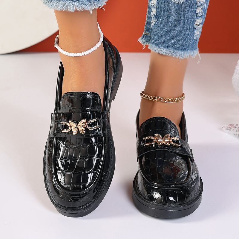 Dámske mokasíny, jarné nové ležérne dámske jednovrstvové topánky, univerzálne vysokoškolské ploché nazúvacie kožené topánky v britskom štýle