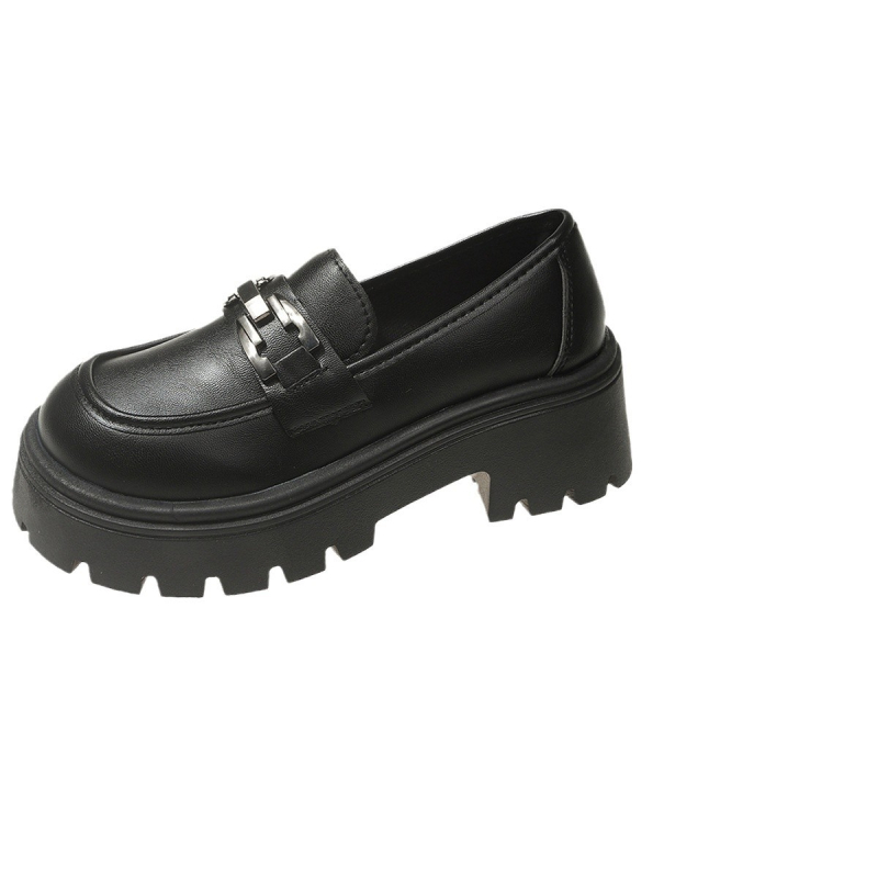 Dámske mokasíny s hrubou podrážkou a okrúhlou hlavou na jar a jeseň 2024, nové outdoorové oblečenie, zväčšené malé kožené topánky v britskom štýle, veľkoobchod Mary Jane