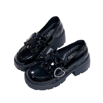 Dámske topánky Mary Jane, vintage, okrúhla špička, malé, nové, módne, sladká mašľa, hrubá spodná časť, hrubý podpätok, Joker, malé kožené topánky