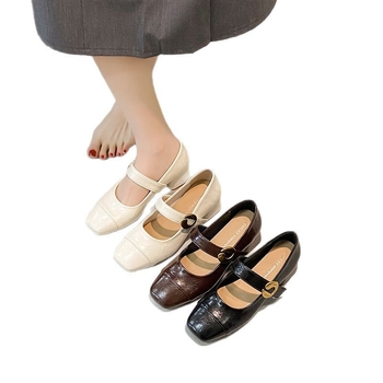 Άνοιξη 2025 Νέα Γαλλικά Παπούτσια με Ρετρό Τετράγωνη Δάχτυλη και Ρηχό Στόμα, Γυναικεία Παπούτσια με Μεσαίο Τακούνι, Άνοιξη και Φθινόπωρο, Βραδινά Παπούτσια με Κομψό Τακούνι Νεράιδας