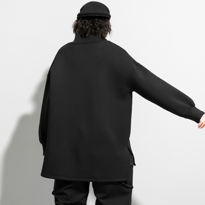 Európske a americké jesenné a zimné nové dámske zahustené teplé bavlnené tričko s vysokým golierom a netopierím rukávom, jarné a jesenné tričko s dlhým rukávom, dámsky top