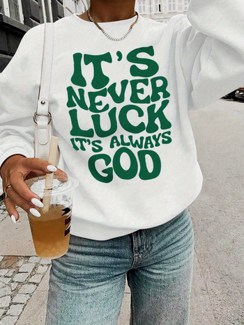 Dámsky sveter s okrúhlym výstrihom a potlačou písmen - ležérny pulóver s dlhým rukávom na jeseň a zimu, prateľný v práčke