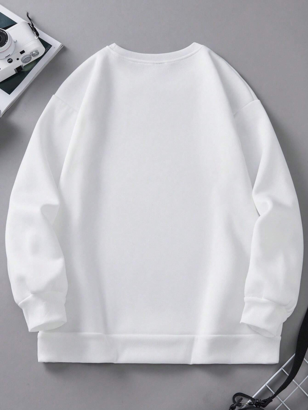 Dámsky sveter s okrúhlym výstrihom a potlačou písmen - ležérny pulóver s dlhým rukávom na jeseň a zimu, prateľný v práčke