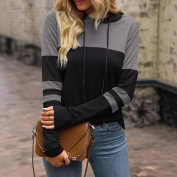 Cezhraničné 2023 Amazon Jesenné a zimné nové tričká TEMU Európska a americká móda s kapucňou, pletené oblečenie s dlhým rukávom pre ženy