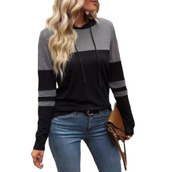 Cezhraničné 2023 Amazon Jesenné a zimné nové tričká TEMU Európska a americká móda s kapucňou, pletené oblečenie s dlhým rukávom pre ženy