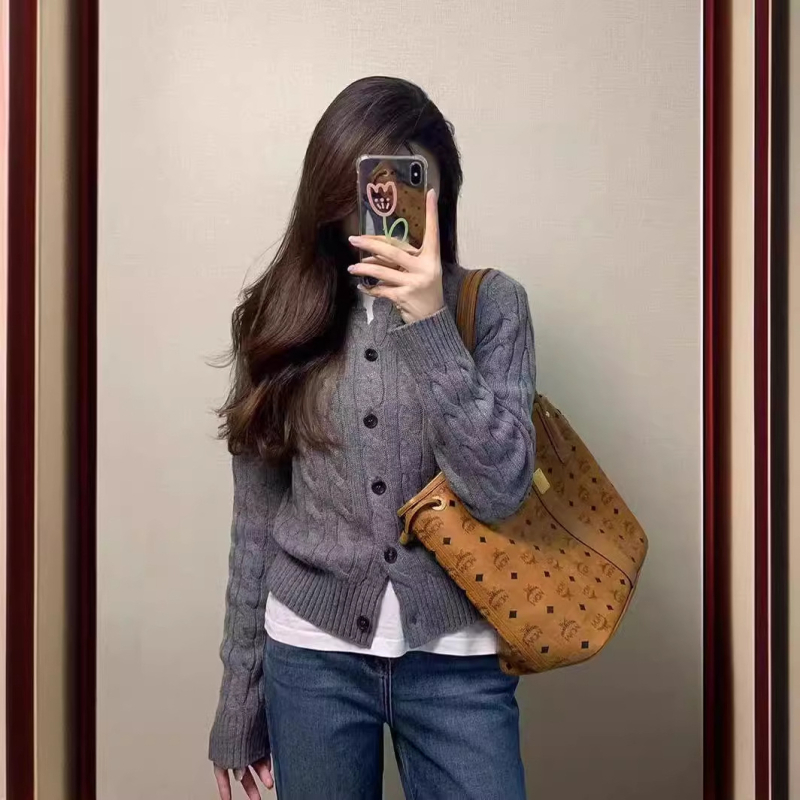 Retro britiškas trumpas korėjietiško stiliaus geltonas vilnonis viršutinis drabužis rudeniui ir žiemai