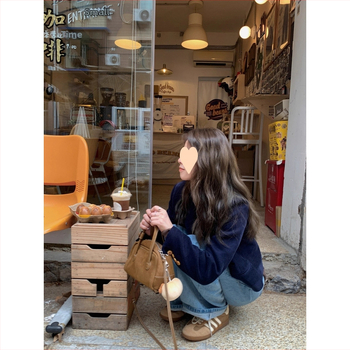 Αμερικανικό Στυλ Ρετρό Σχεδιασμός Αίσθησης Εξειδίκευσης Ρετρό Στυλάτο Αντιγηραντικό Μπουφάν Γυναικείο Φθινοπωρινό Νέο Casual Ολόσωμο Κοντό Κοστούμι Γυναικείο