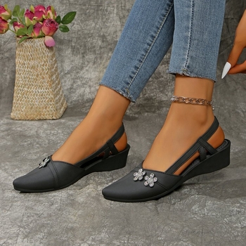 Μοντέρνα Casual Ρηχά Στόματα Επίπεδα Κάτω Μέτωπα Ευέλικτα Πλαστικά Σανδάλια Γυναικεία Εξωτερικά Ρούχα Καλοκαιρινή Σεζόν με Κεκλιμένο Τακούνι και Μυτερή Μύτη Jelly Cool Slip-On Παπούτσια