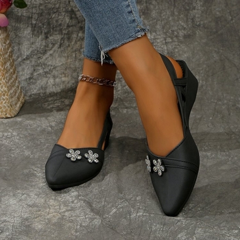 Μοντέρνα Casual Ρηχά Στόματα Επίπεδα Κάτω Μέτωπα Ευέλικτα Πλαστικά Σανδάλια Γυναικεία Εξωτερικά Ρούχα Καλοκαιρινή Σεζόν με Κεκλιμένο Τακούνι και Μυτερή Μύτη Jelly Cool Slip-On Παπούτσια