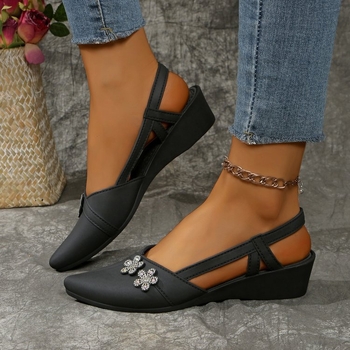 Μοντέρνα Casual Ρηχά Στόματα Επίπεδα Κάτω Μέτωπα Ευέλικτα Πλαστικά Σανδάλια Γυναικεία Εξωτερικά Ρούχα Καλοκαιρινή Σεζόν με Κεκλιμένο Τακούνι και Μυτερή Μύτη Jelly Cool Slip-On Παπούτσια