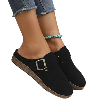 Cezhraničné plus size 2024 Jesenné a zimné nové Baotou nazúvacie polpapuče Zahraničný obchod Európske a americké okrúhle ležérne dámske papuče