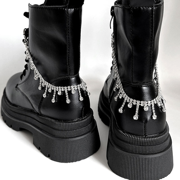 Vieglas, greznas, rhinestones ķēdītes audekla kurpes, Martin Boots apavu aksesuāri, dimanta iestrādātas Super Flash daudzpusīgas kurpes, ķēdītes personības ķēdītes rotaslietas, modes preces