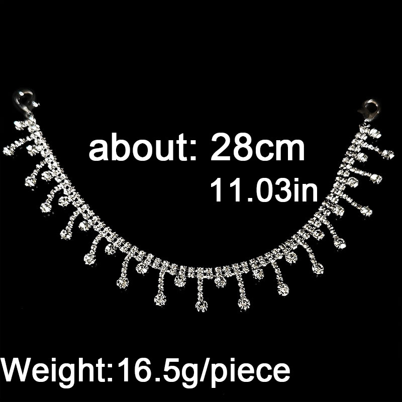 Lengvi prabangūs drobiniai bateliai su cirkoniais, drobiniai „Martin Boots“ batų aksesuarai, dekoruoti deimantais, universalūs „Super Flash“ bateliai su grandinėle, asmenybės grandinėlė, madingi papuošalai